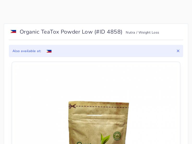 Organic TeaTox Powder Low
