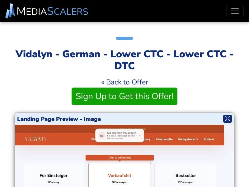 Vidalyn - German - Lower CTC - Lower CTC - DTC (Event Tracking) [CH]