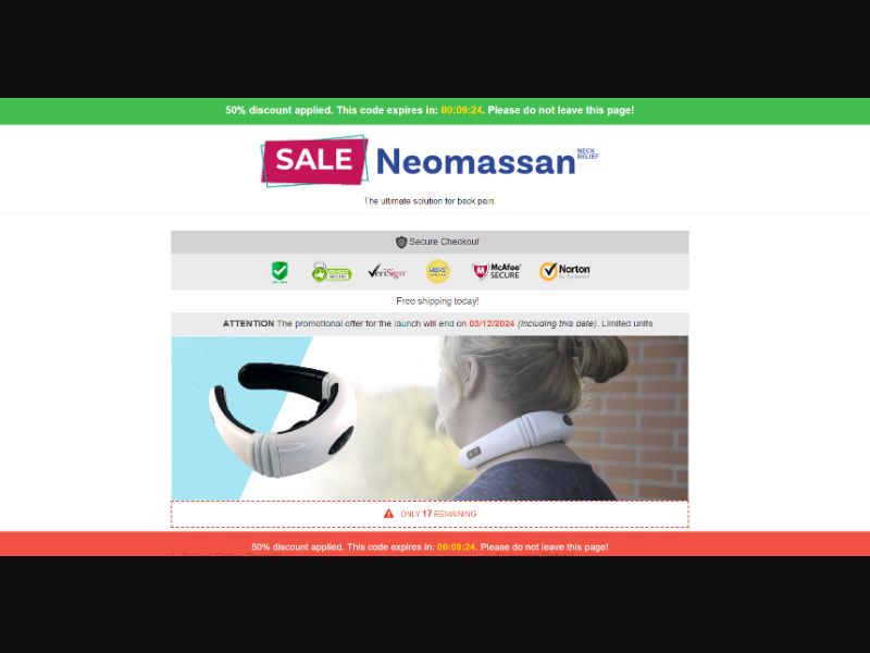 [WEB+MOB] Neck Relax PRO /International (112 GEOs) CPS *FB/TikTok/Google/Taboola Pixel*