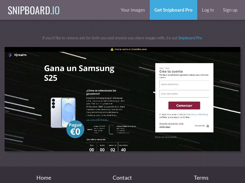 PlatformSweeps - Samsung S25 WW - CC Submit RevShare %