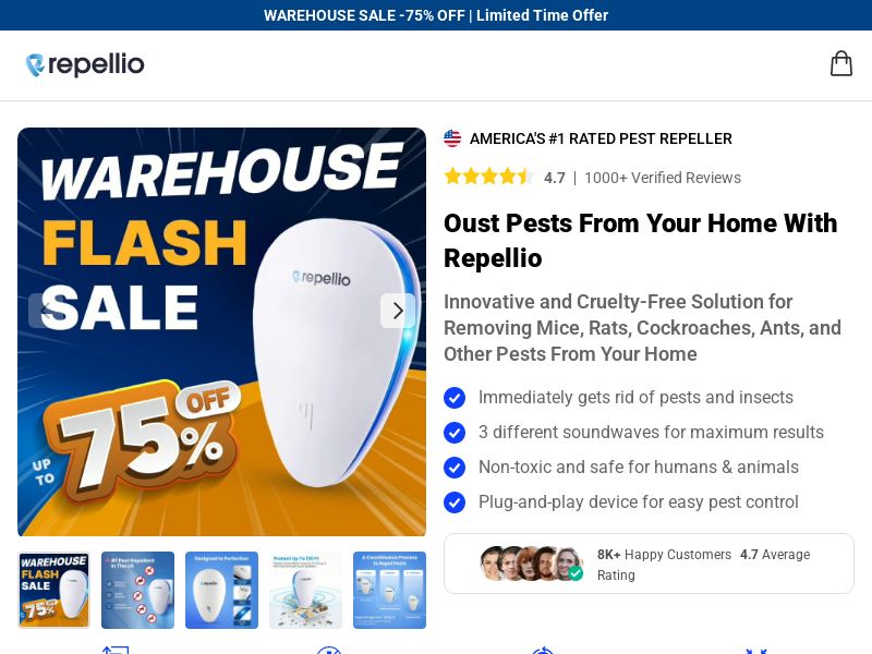 ! NEW OFFER - Repellio Pest Repeller Sound - DTC [INTL] (Social,Banner,Native,Push,SEO,Search,Brand Bidding) - CPA