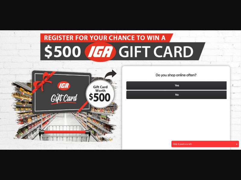 AU - Quiztionnaire - IGA Giftcard $500 - (CPL)
