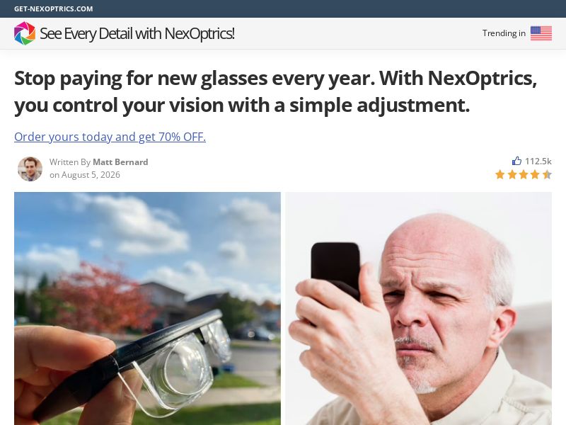 NexOptrics Adjustable Glasses - Advertorial [INTL] (Social,Banner,Native,Push,SEO,Search,Brand Bidding) - CPA