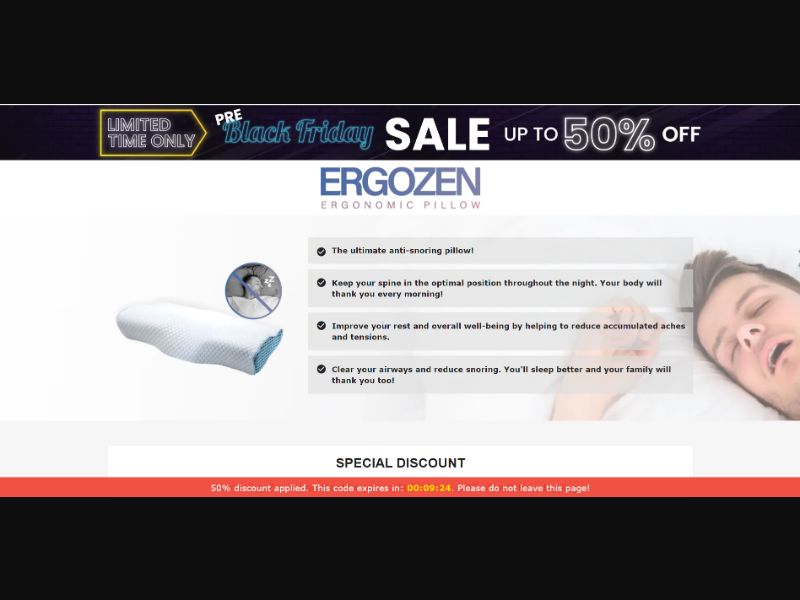 [WEB+MOB] Qinux ErgoZen – Ergonomic Pillow /International (112 GEOs) CPS *FB/TT/Google/Taboola Pixel*