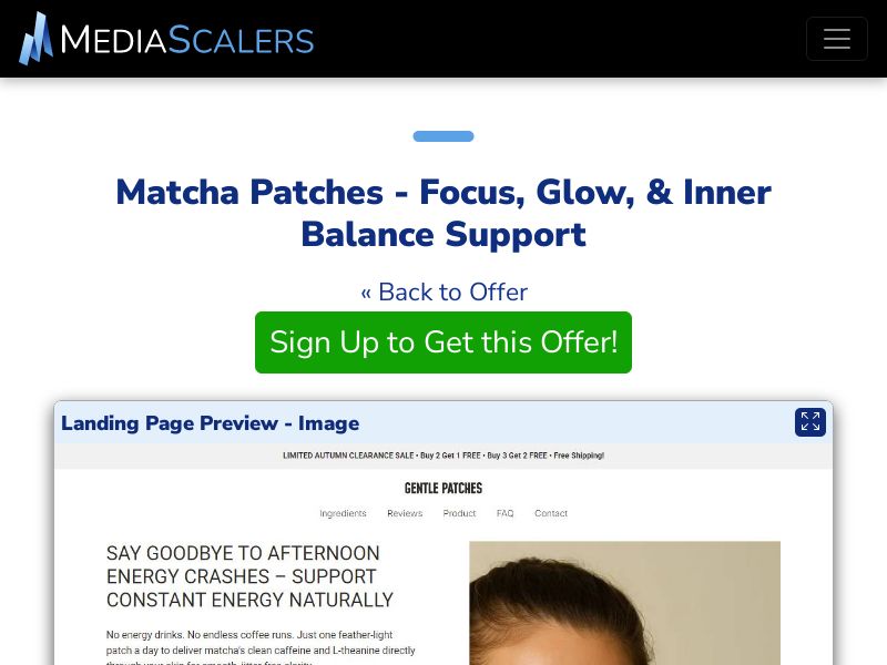 Matcha Patches - Focus, Glow, & Inner Balance Support [US, DE, CA, AU, UK]