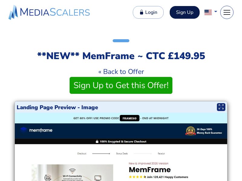 MemFrame ~ CTC £149.95 {+Alt-Landers} (Event Tracking) [UK]