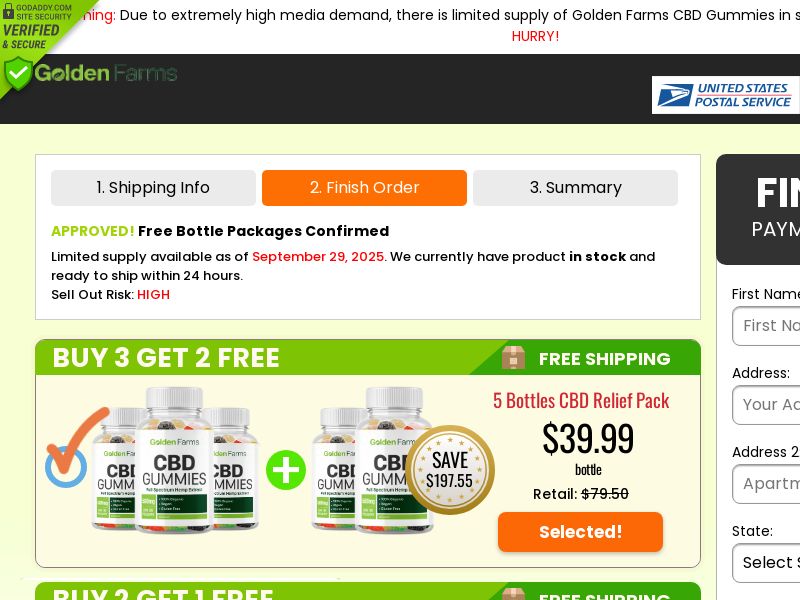 Golden Farms CBD Gummies SS - US