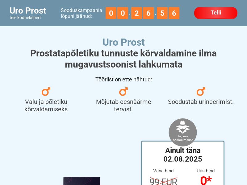 UroProst Caps N30 free EE - remedy for the treatment of prostatitis