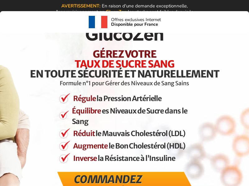 ! NEW OFFER - GlucoZen Blood Sugar - DTC [FR] (Social,Banner,Native,Push,SEO,Search,Brand Bidding) - CPA 