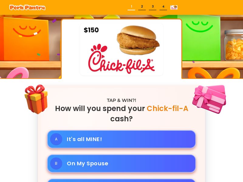 PerkPantry Chick Fil A $150