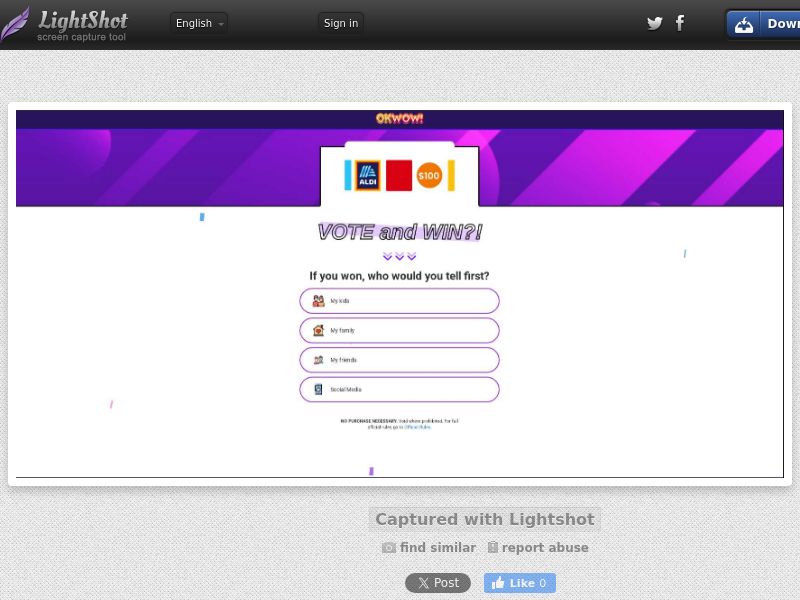 OkWOW- $100 Aldi - Social - SOI | US