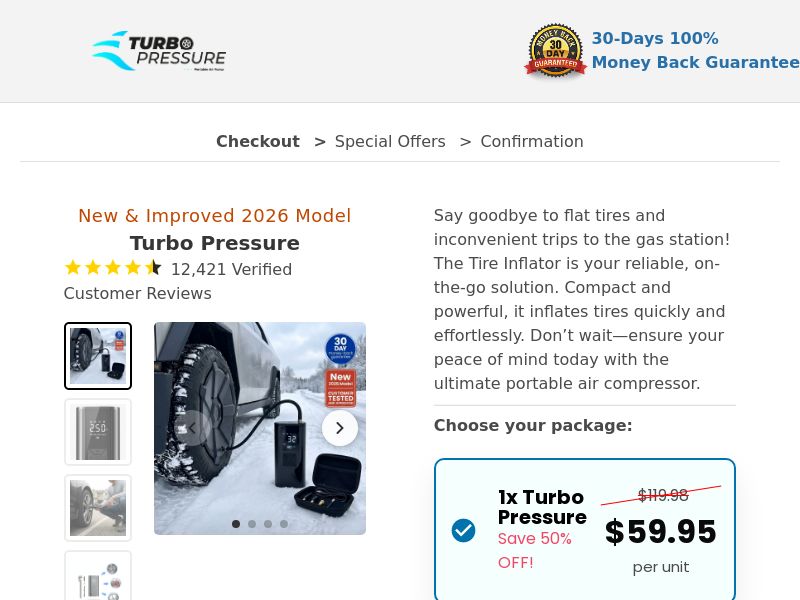 Turbo Pressure Tire Inflator - DTC [US,DE,AT,UK,AU] (Social,Banner,Native,Push,SEO,Search,Brand Bidding) - CPA