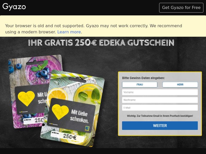 Bluereen - Win a 250€ Edeka Voucher CPL [DE]