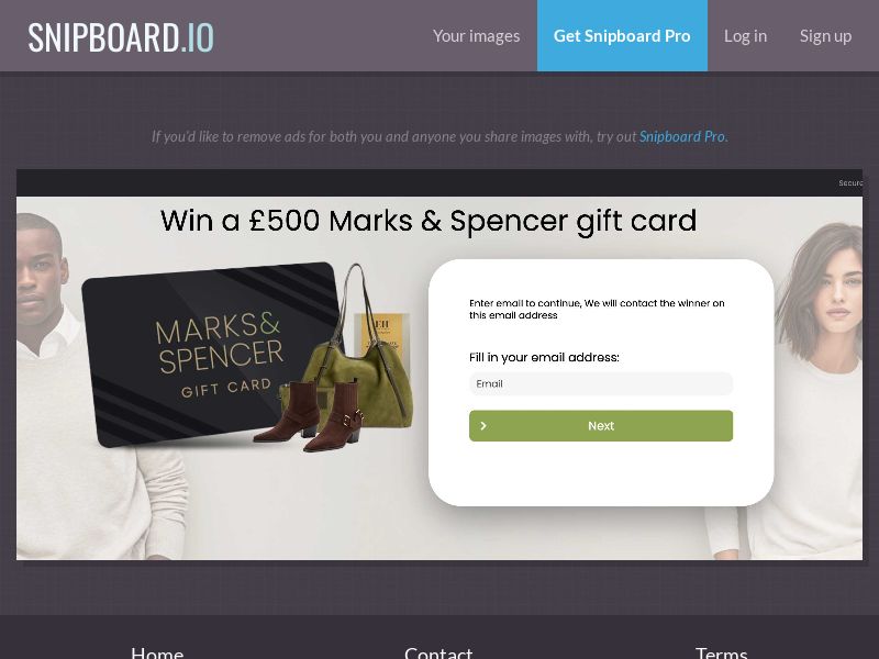 YouSweeps - £500 M&S gift card UK - SOI