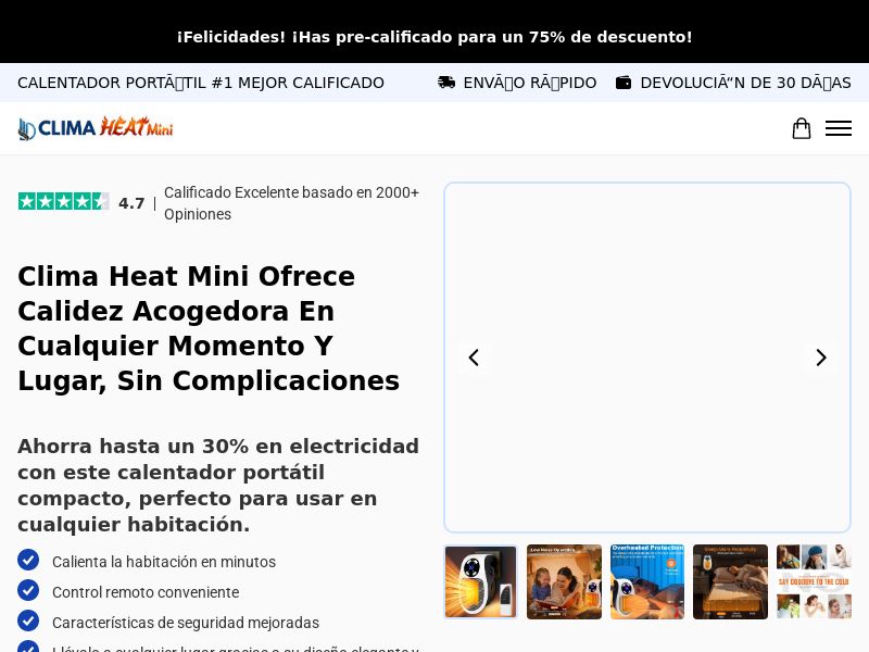 Clima Mini Heater - TSL [US,ES] (Banner,Native,Social,Search,SEO,Brand Bidding) - CPA