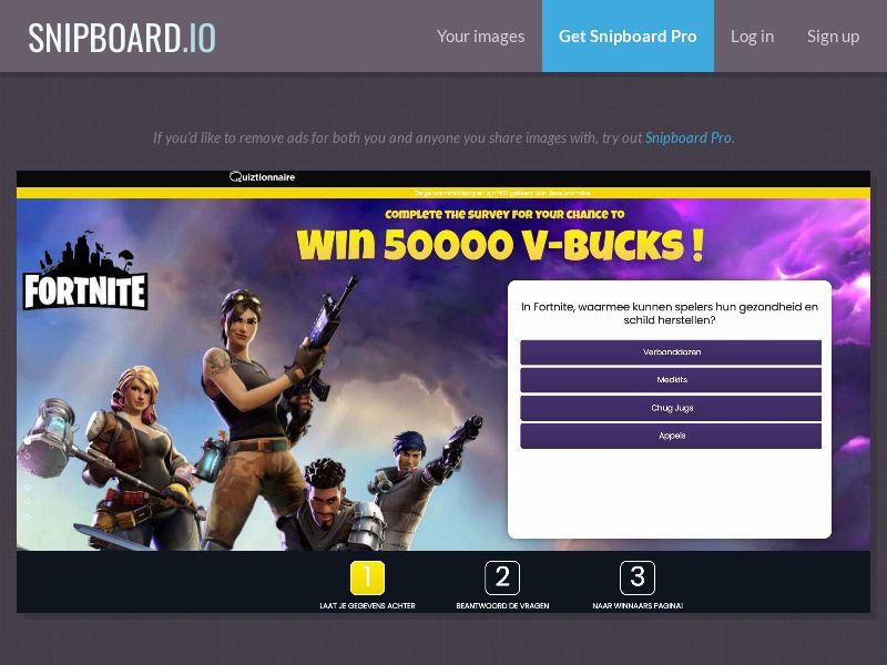 Quiztionnaire - Fortnite V Bucks NL - SOI