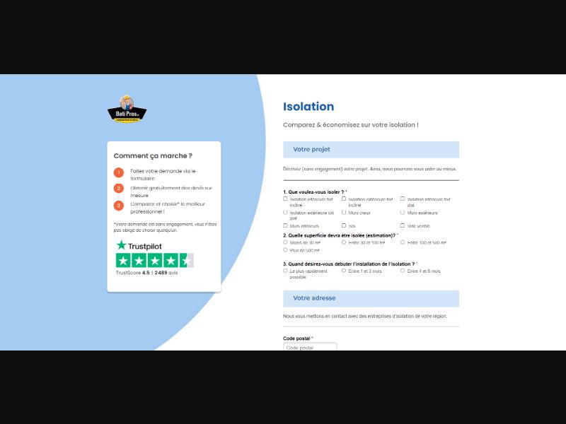 [WEB+MOB] Bati-Pros – Insulate your home with up to 70% bonus in 2025 /BE(FR) SOI [Approval Required]