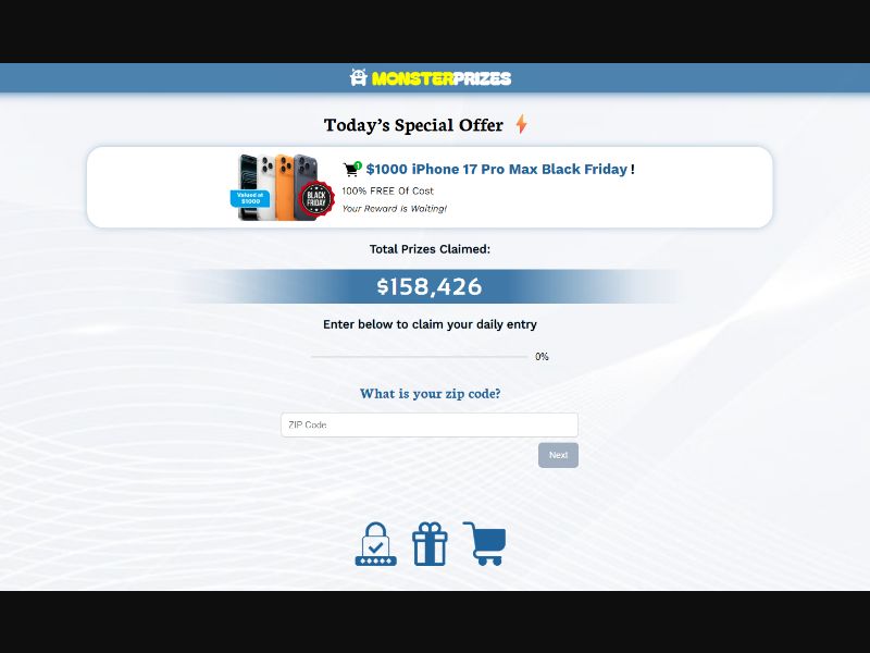 MonsterPrizes - $1000 iPhone 17 Pro Max Black Friday - US