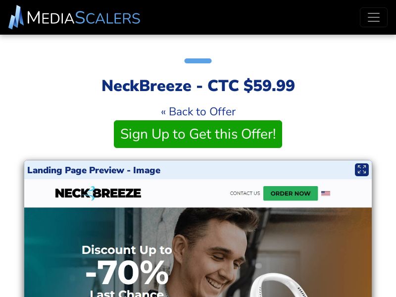 NeckBreeze - CTC $59.99 {+Advertorial, Alt-Landers} (Event Tracking) [US]