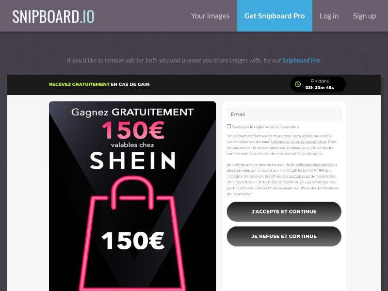 Minute Winner - 500€ Shein FR - SOI *PREFILL*