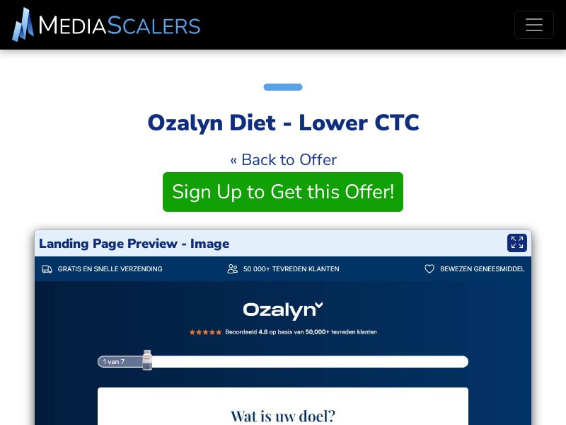 Ozalyn Diet - Lower CTC (Event Tracking) [NL, BE]