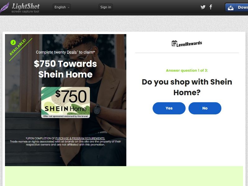 Rewards US - Social/Incent - Shein Home $750 - CPL | US