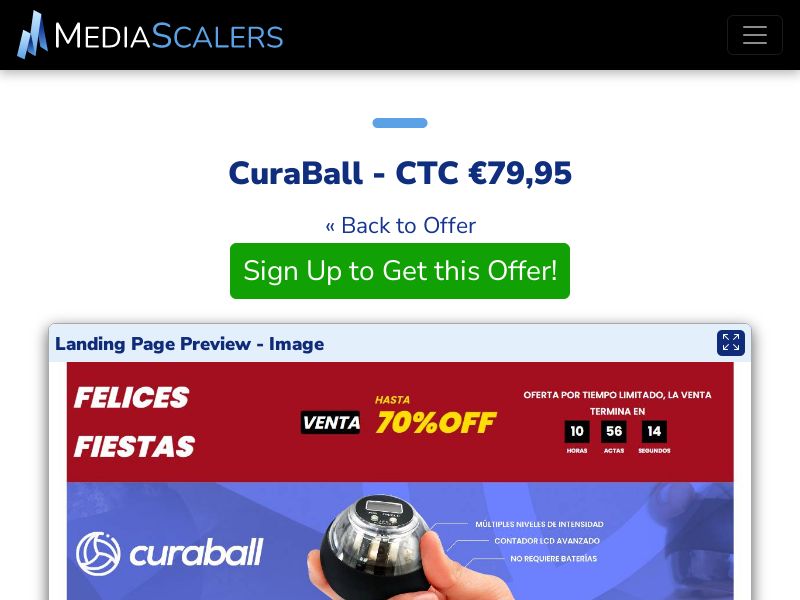 CuraBall - CTC €79,95 {+#N/A} (Event Tracking) [ES]