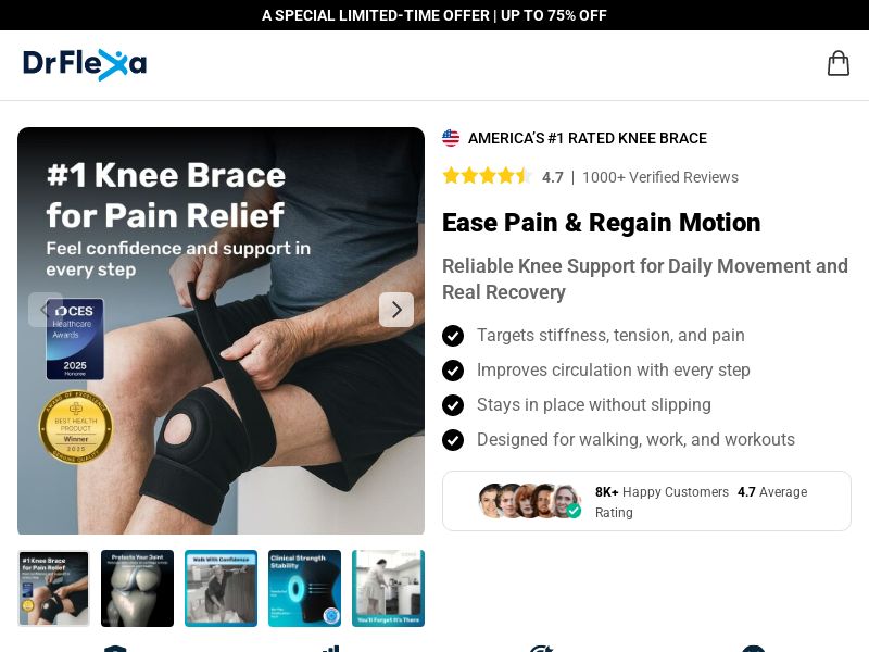 Drflexa Knee Brace - DTC [INTL] (Social,Banner,Native,Push,SEO,Search,Brand Bidding) - CPA 