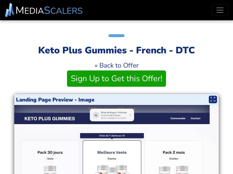 Keto Plus Gummies - French - DTC (Event Tracking) [FR]