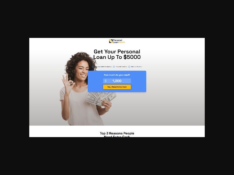 PersonalLoanMatch.com - Loans up to $5k -RevShare (US)