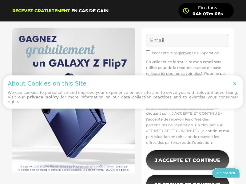 Minute Winner - Samsung Galaxy Z Flip 7 FR - SOI *PREFILL*