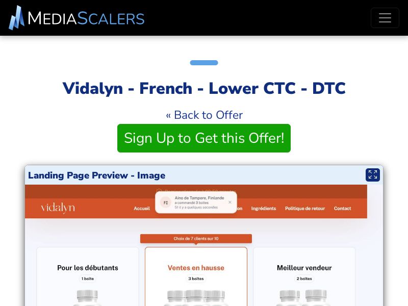 Vidalyn - French - Lower CTC - DTC (Event Tracking) [FR, BE]