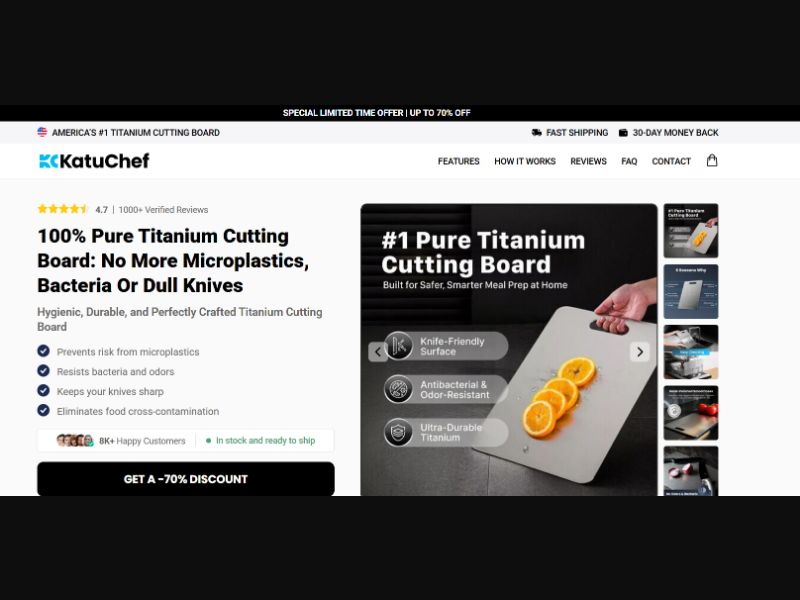 [WEB+MOB] Titanium Cutting Board - KatuChef - CTC €59 /DE CPS