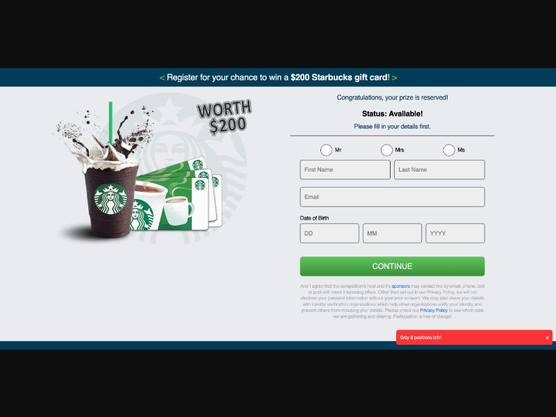 NZ - Quiztionnaire - Starbucks FB - (CPL)