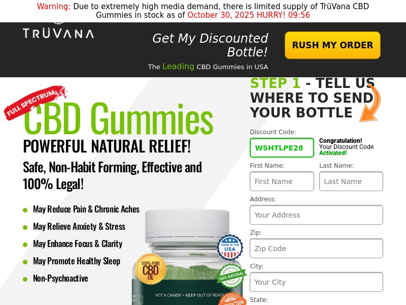 TruVana CBD Gummies SS - US