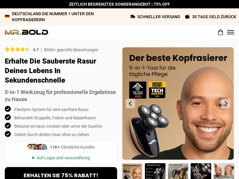 ! NEW OFFER - MrBoldPro Head Shaver - DTC [DE] (Social,Banner,Native,Push,SEO,Search,Brand Bidding) - CPA