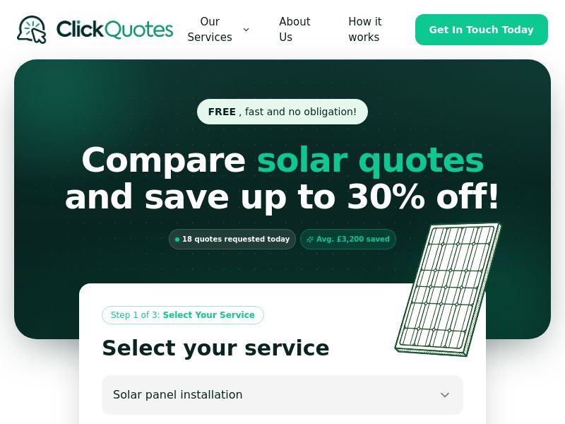 Clickquotes - Save 30% on Solar CPL [UK]