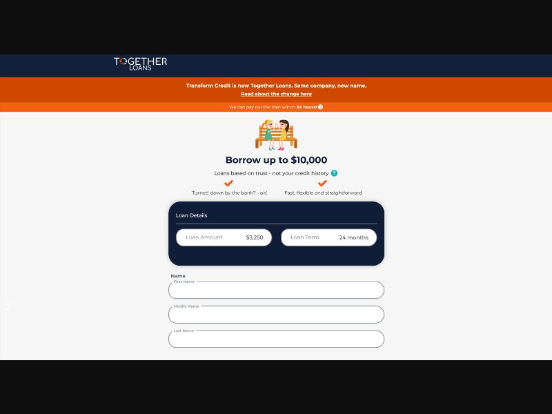 Together Loans - Loans up to $10k - RevShare (US)