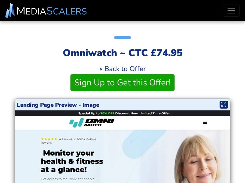 Omniwatch ~ CTC £74.95 {+Advertorial, DTC, Alt-Landers} (Event Tracking) [UK]