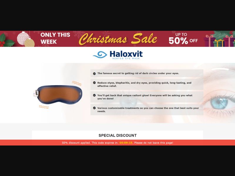 [WEB+MOB] Qinux HaloxVit – Heated Eye Mask /International (112 GEOs) CPS *FB/TT/Google/Taboola Pixel*