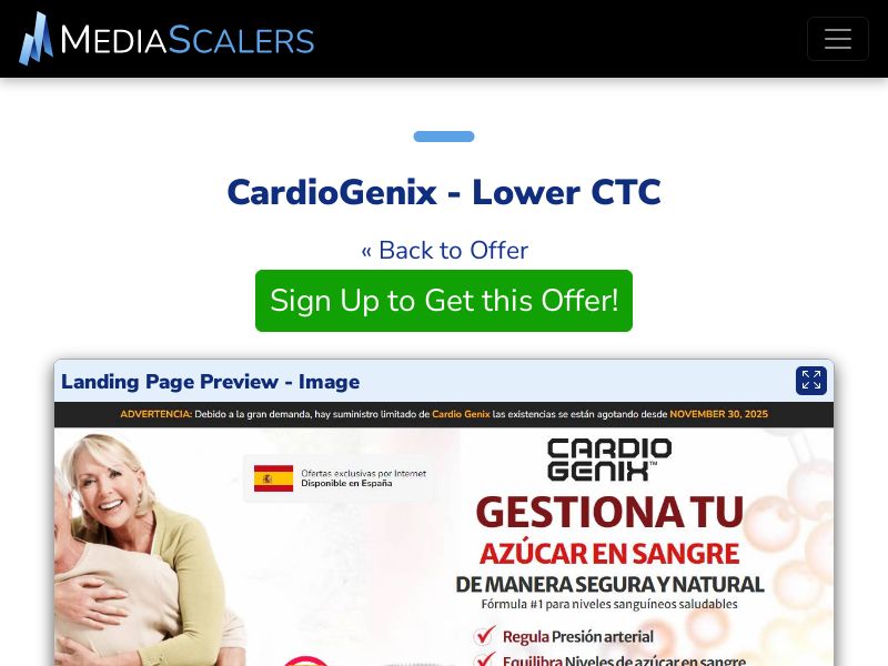 CardioGenix - Lower CTC (Event Tracking) [ES]