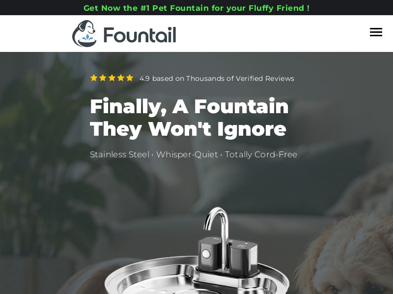 ! NEW OFFER - FounTail Fresh Water Dog Bowl [US] (Social,Banner,Native,Push,SEO,Search,Brand Bidding) - CPA 