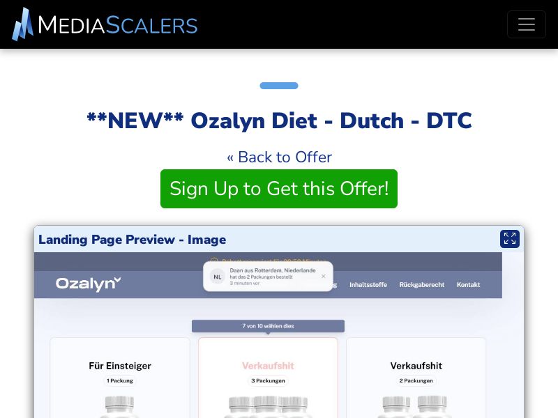 Ozalyn Diet - Dutch - DTC (Event Tracking) [NL, BE]