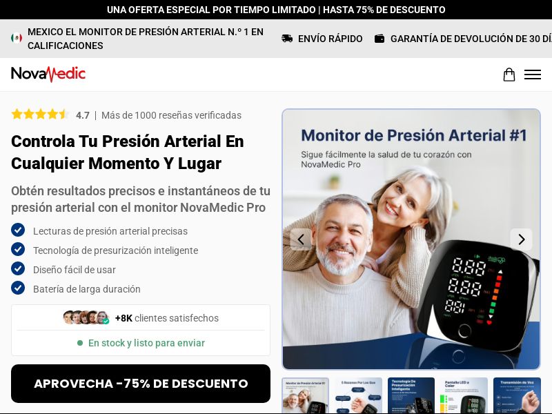 ! NEW OFFER - NovaMedicPRO Blood Pressure Monitor [LATAM] (Social,Banner,Native,Push,SEO,Search,Brand Bidding) - CPA