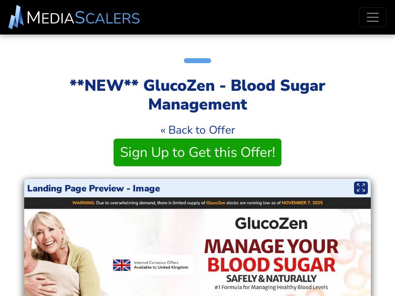 GlucoZen - Blood Sugar Management {+DTC} [UK]