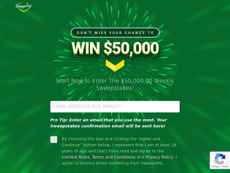 SweepsPal Win $50,000 Survey - CPL | US
