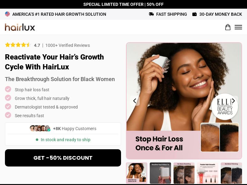 ! NEW OFFER - HairLux Follicle Activator - Product Page [INTL] (Social,Banner,Native,Push,SEO,Search,Brand Bidding) - CPA