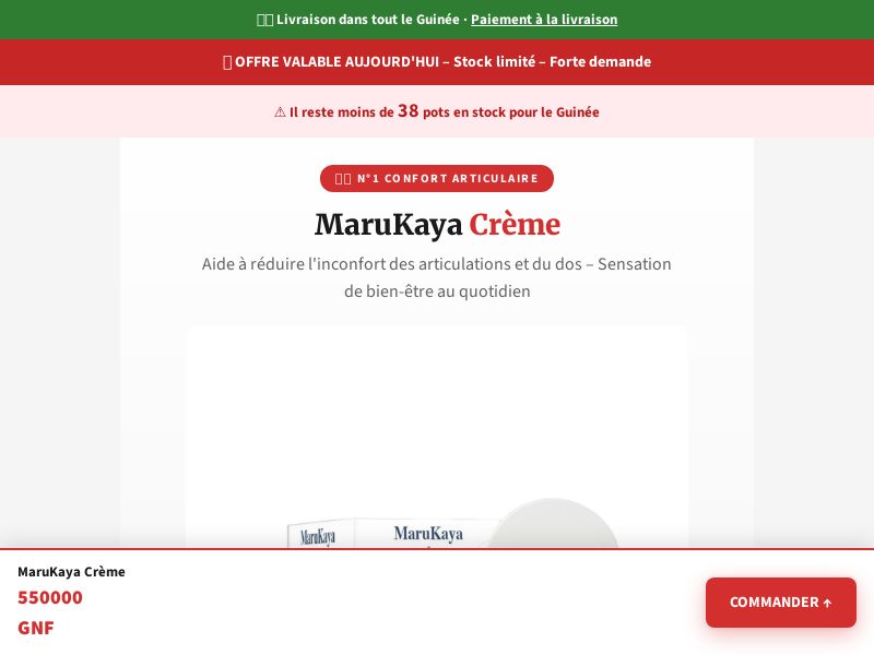 Creme Marukaya Conakry GN - ARTHRITIS PRODUCT