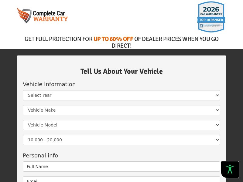 CompleteCarWarranty.com Auto Insurance CPL (Lead Gen) - USA