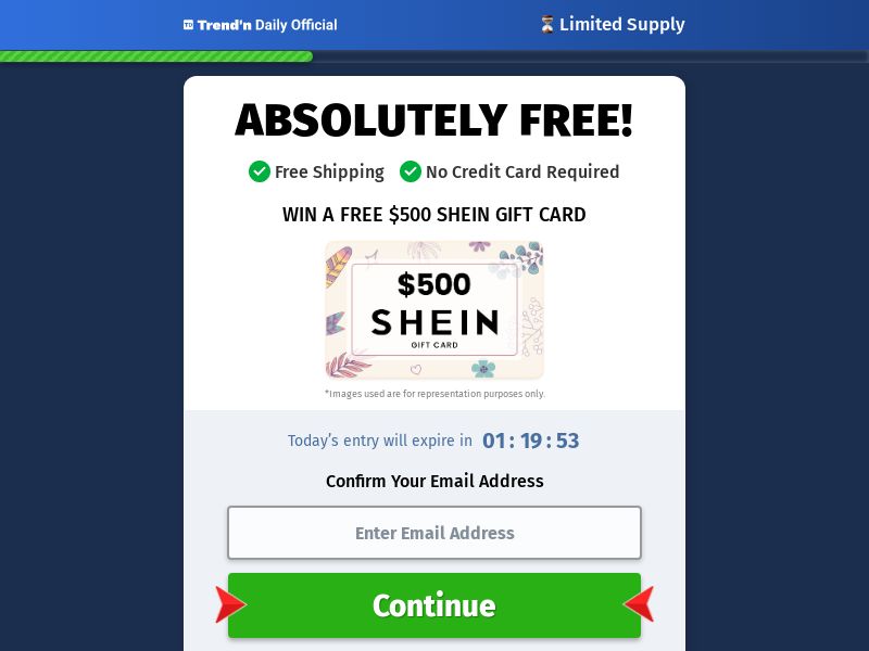 TrendnDaily (Social traffic only) - $500 Shein Gift Card - US
